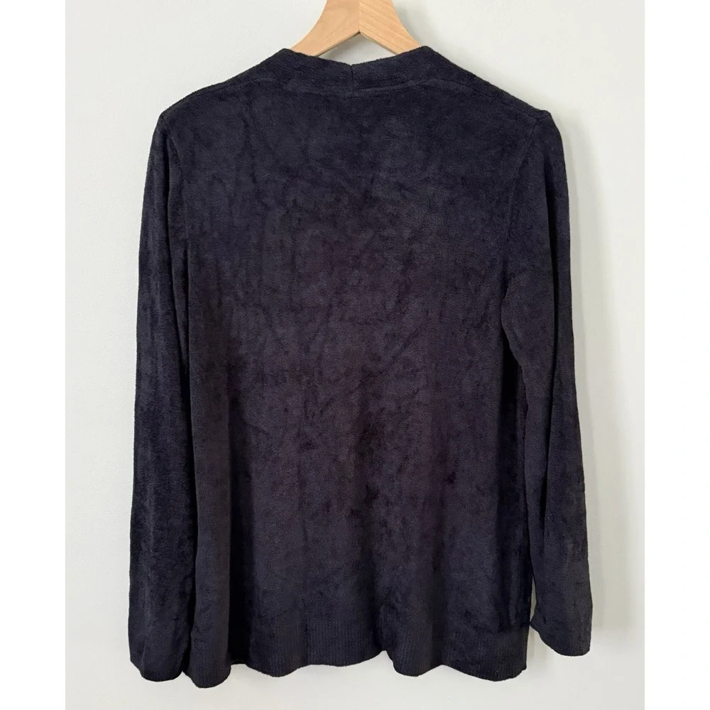 J. Jill Wearever Tunic V-neck Sweater Size L Plush Terry Knit Navy‎ Blue NWT